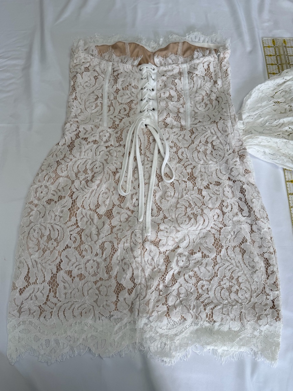 Cider Strapless Lace Mini Dress in Ivory - Picture 10 of 16